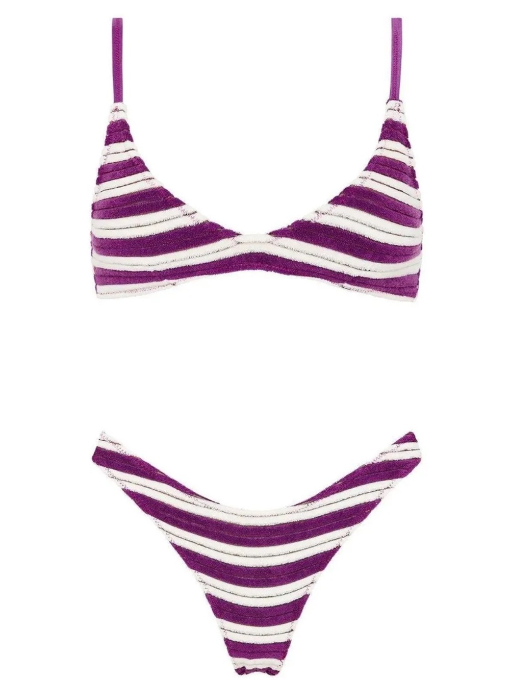 triangl swimwear Purple and White Striped Bikini